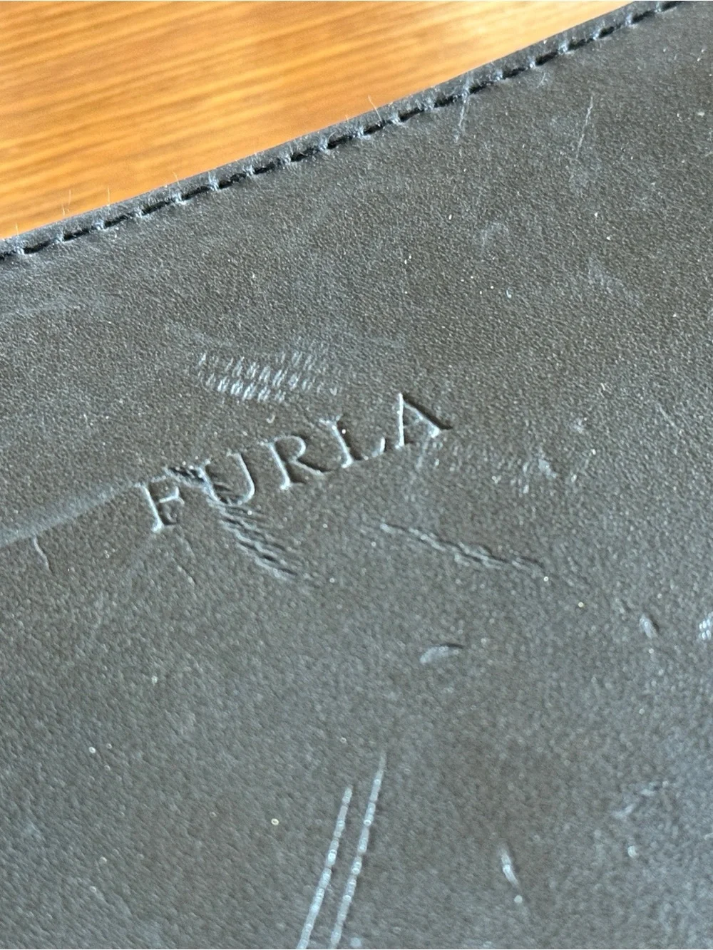 Furla Black Leather Structured Top-Handle Bag